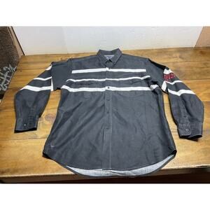 VTG Wrangler Shirt Mens Black Rodeo Spellout Long Sleeve XL Western Rodeo